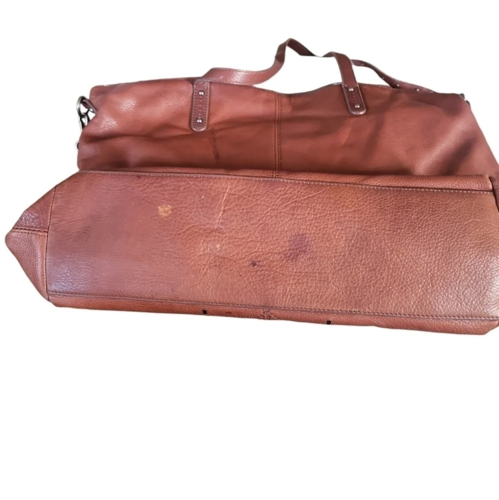 Lucky Brand Brown Leather Dixie Crossbody Tote Hobo Shoulder Bag
